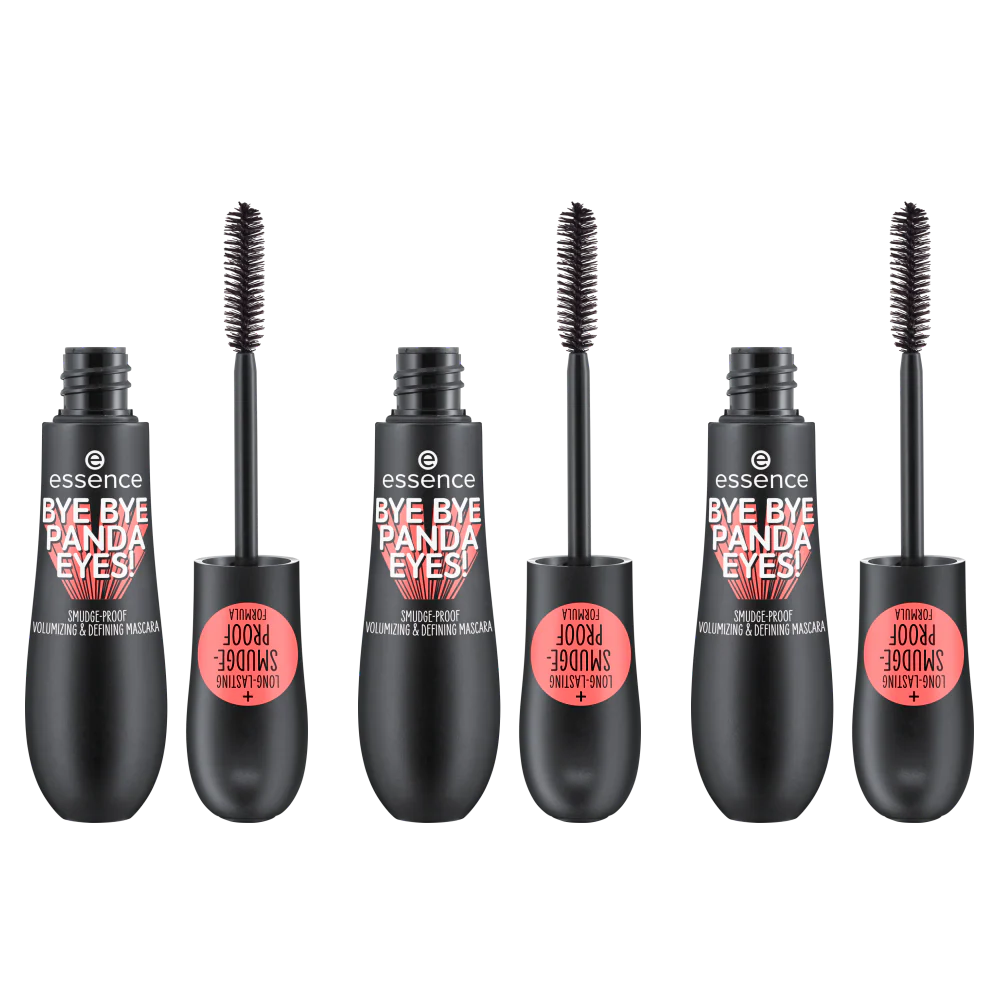 bye bye panda eyes! smudge-proof volumizing and defining mascara 3 pack